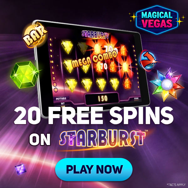 Get a 150% Bonus + 25 Free Spins Get 20 Free Spins on Starburst No Deposit required!